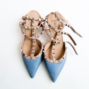 Valentino Garavani Rockstud Cage Heels Blue